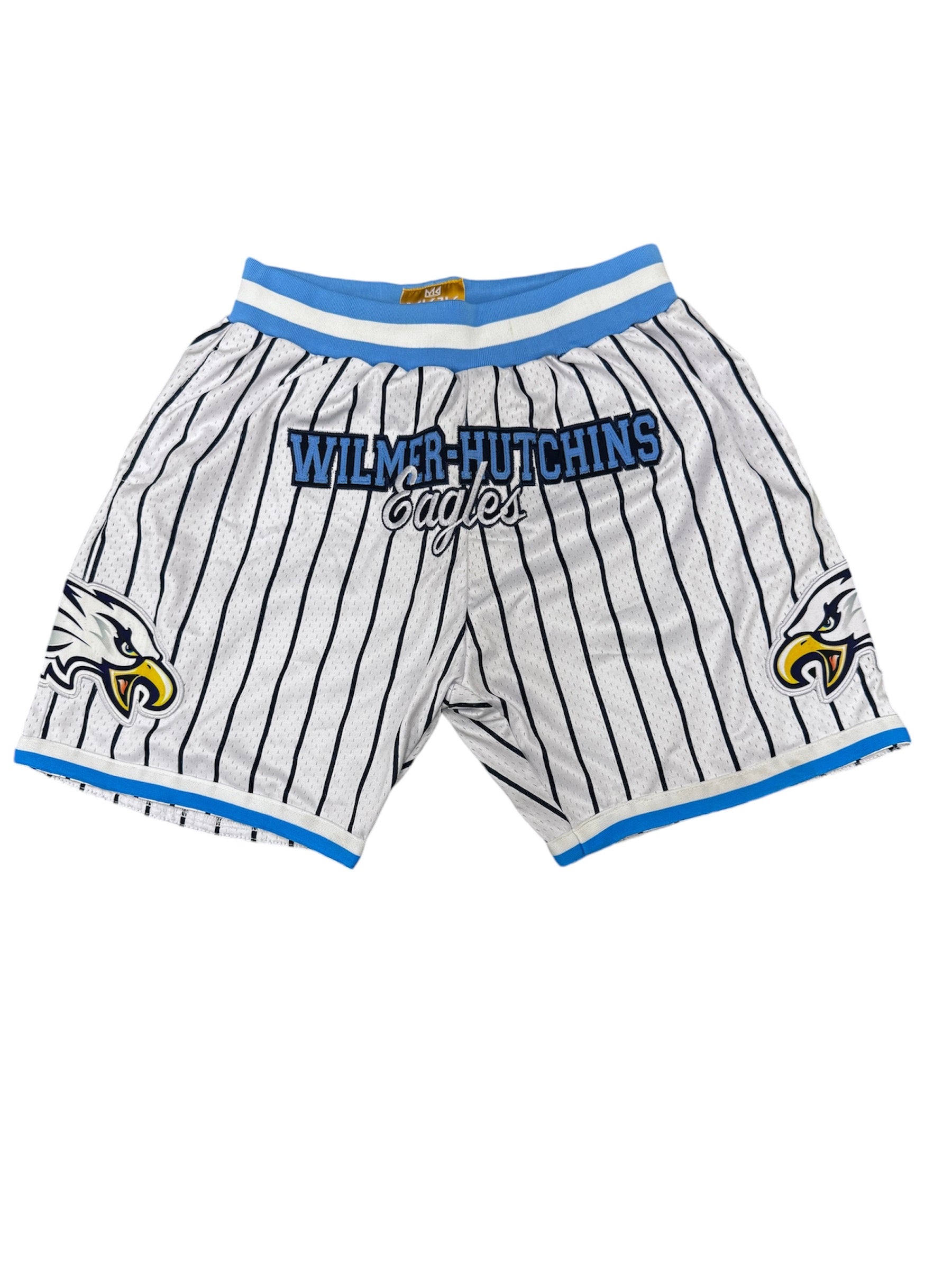 Blue pinstripe shorts online