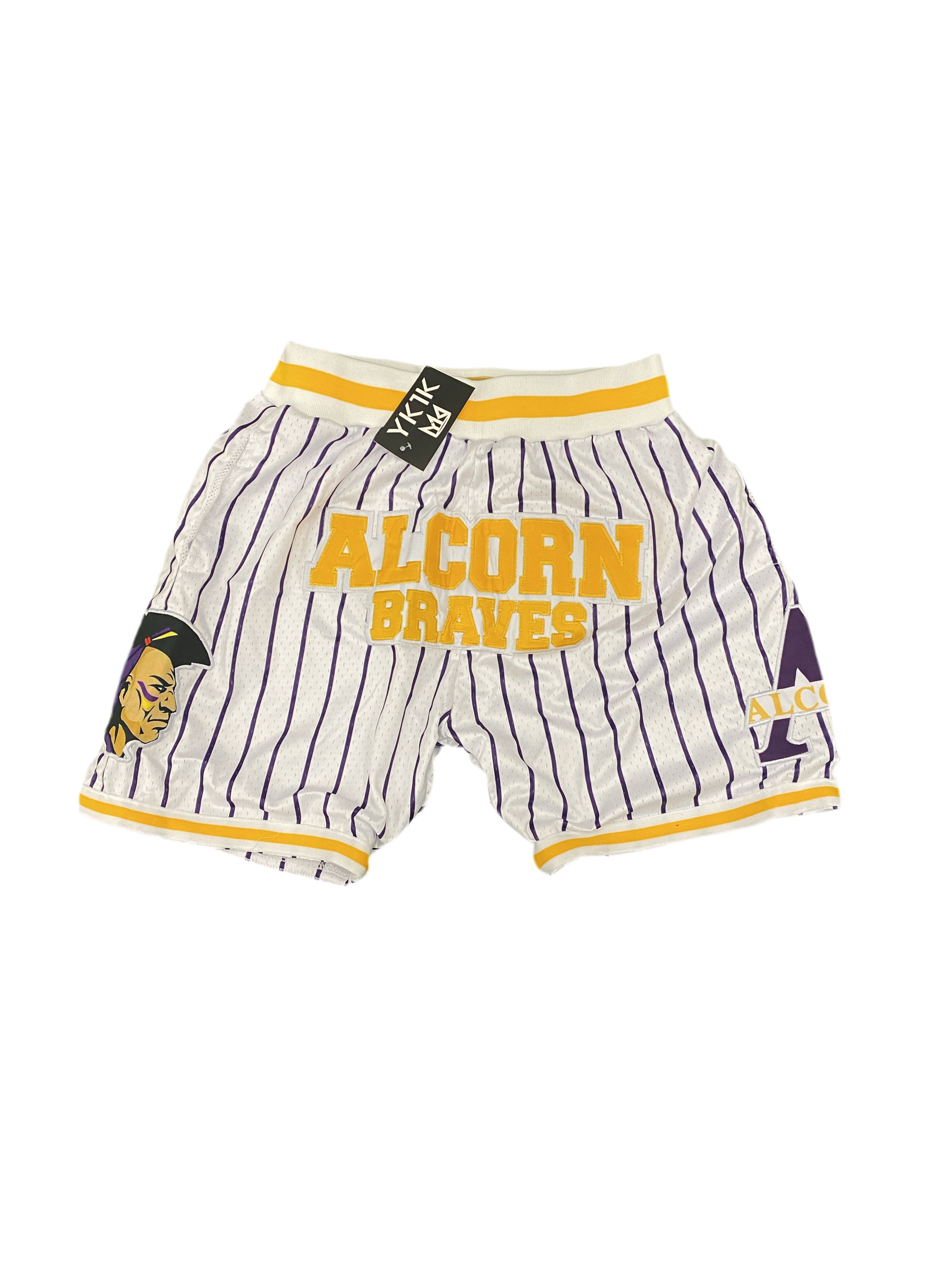 Alcorn BASKETBALL SHORTS White/ Purple Pinstripe