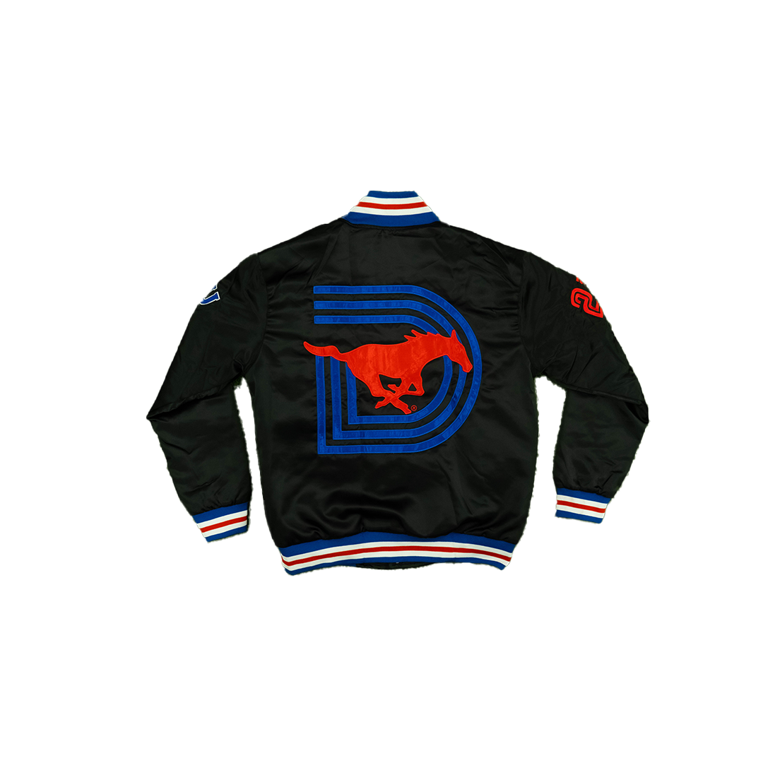 Smu/ YK1K SATIN VARSITY JACKET Black PRE ORDER