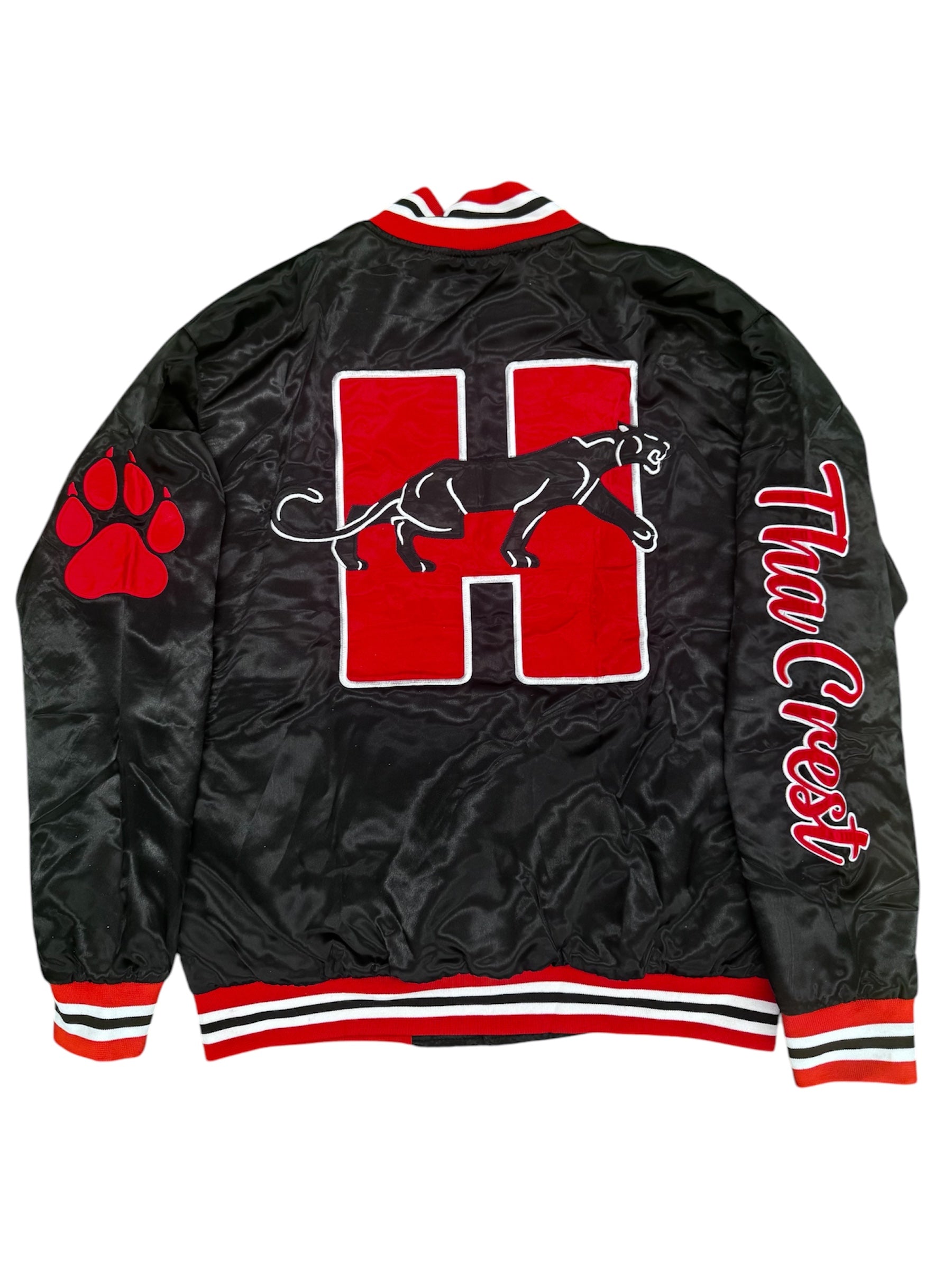 HILLCREST PANTHERS YK1K SATIN VARSITY JACKET