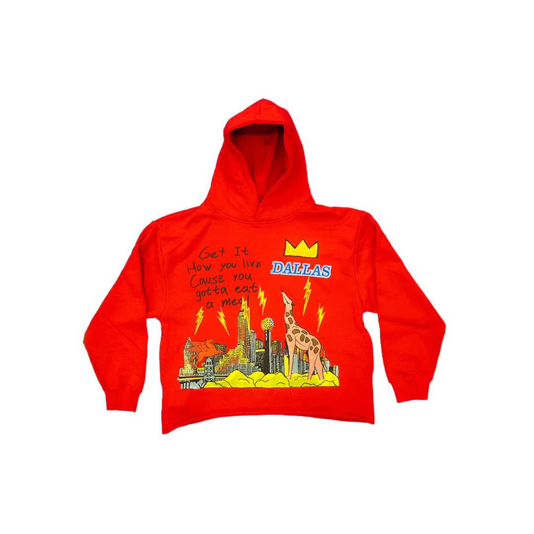 THIS IS DALLAS " HOODIE  Red