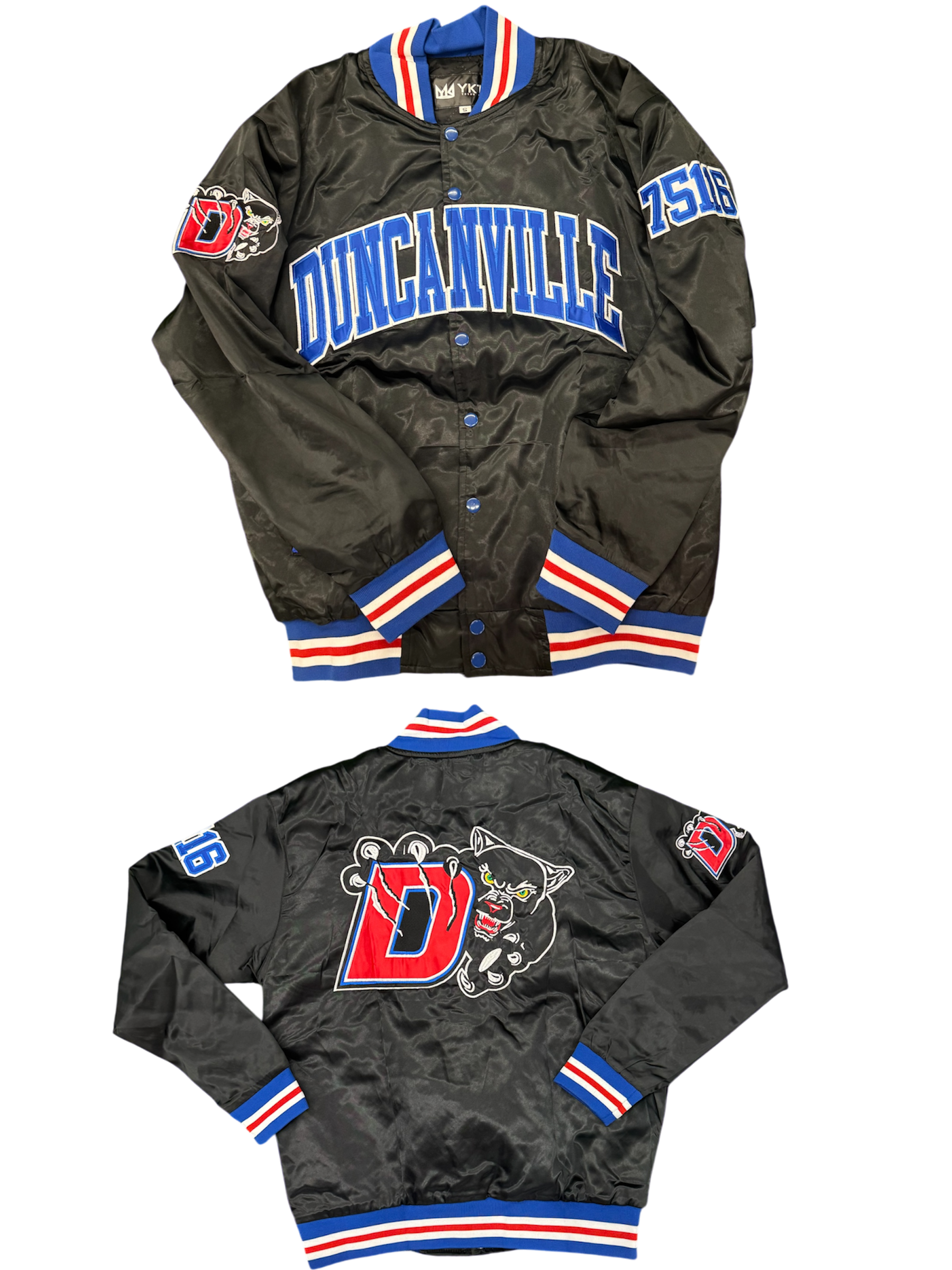 DUNCANVILLE YK1K SATIN VARSITY JACKET