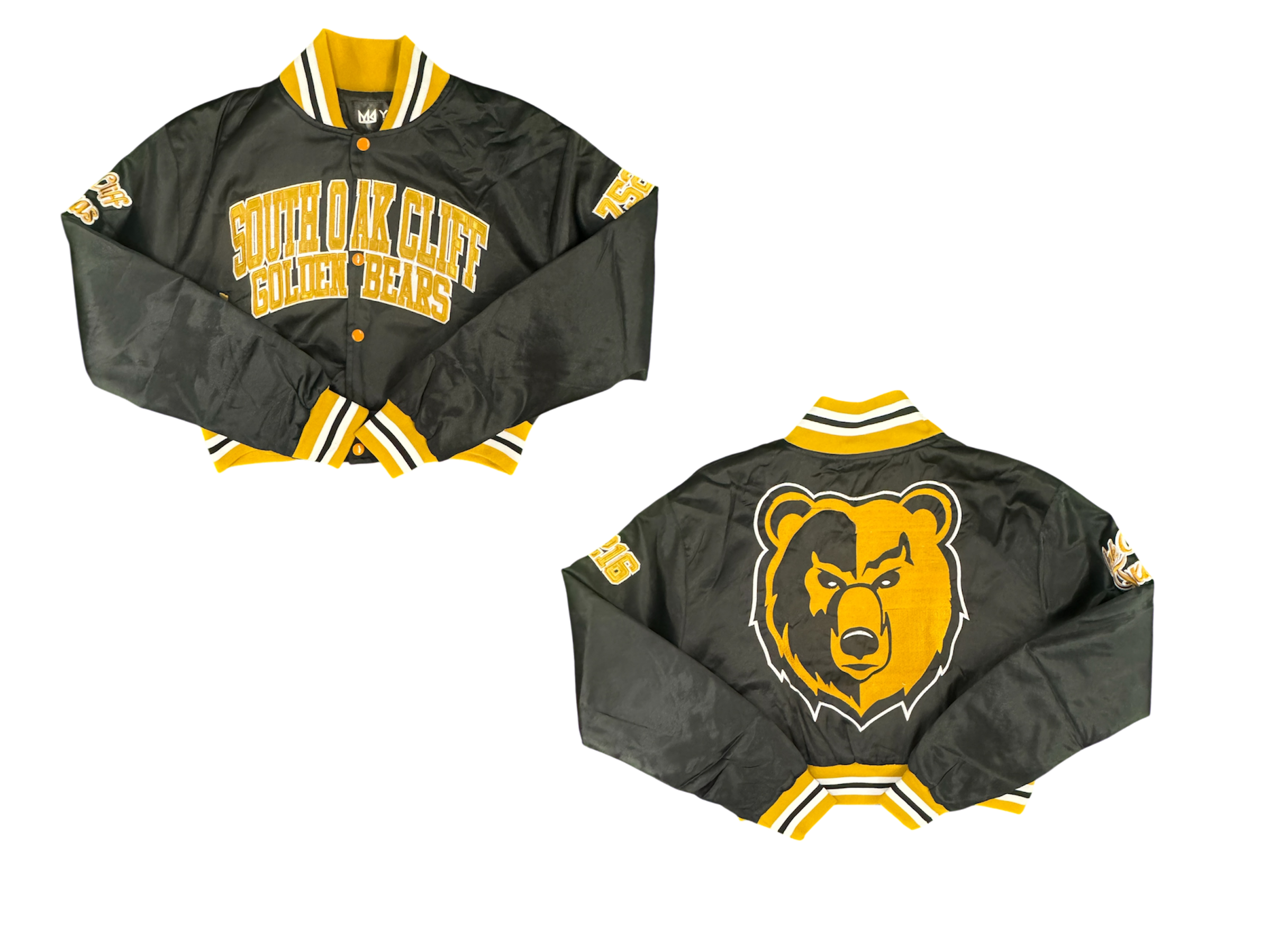 South Oak Cliff  YK1K SATIN VARSITY JACKET CROPPED