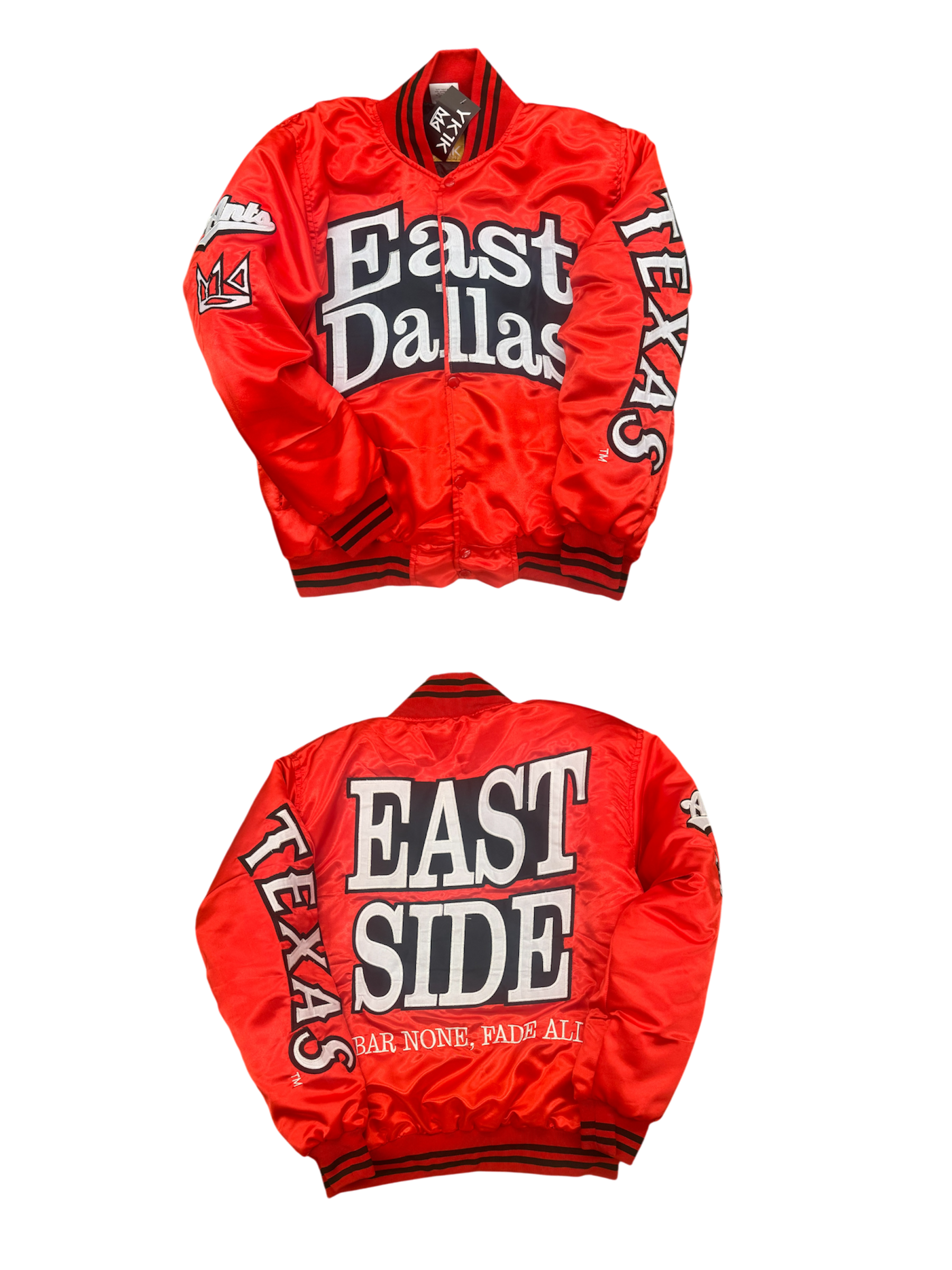 East Dallas SATIN VARSITY JACKET Red