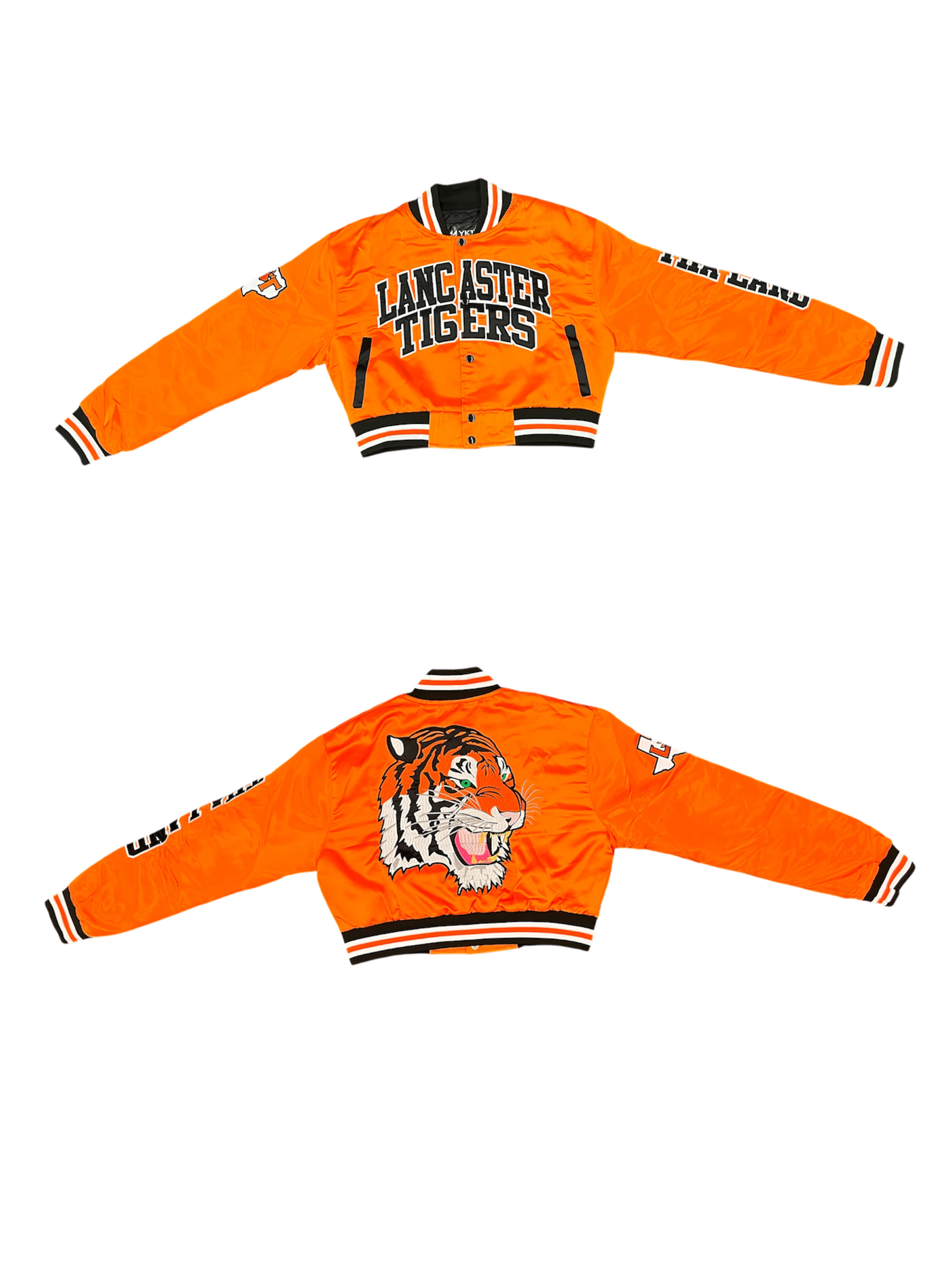 Lancaster YK1K SATIN VARSITY JACKET CROPPED ORANGE