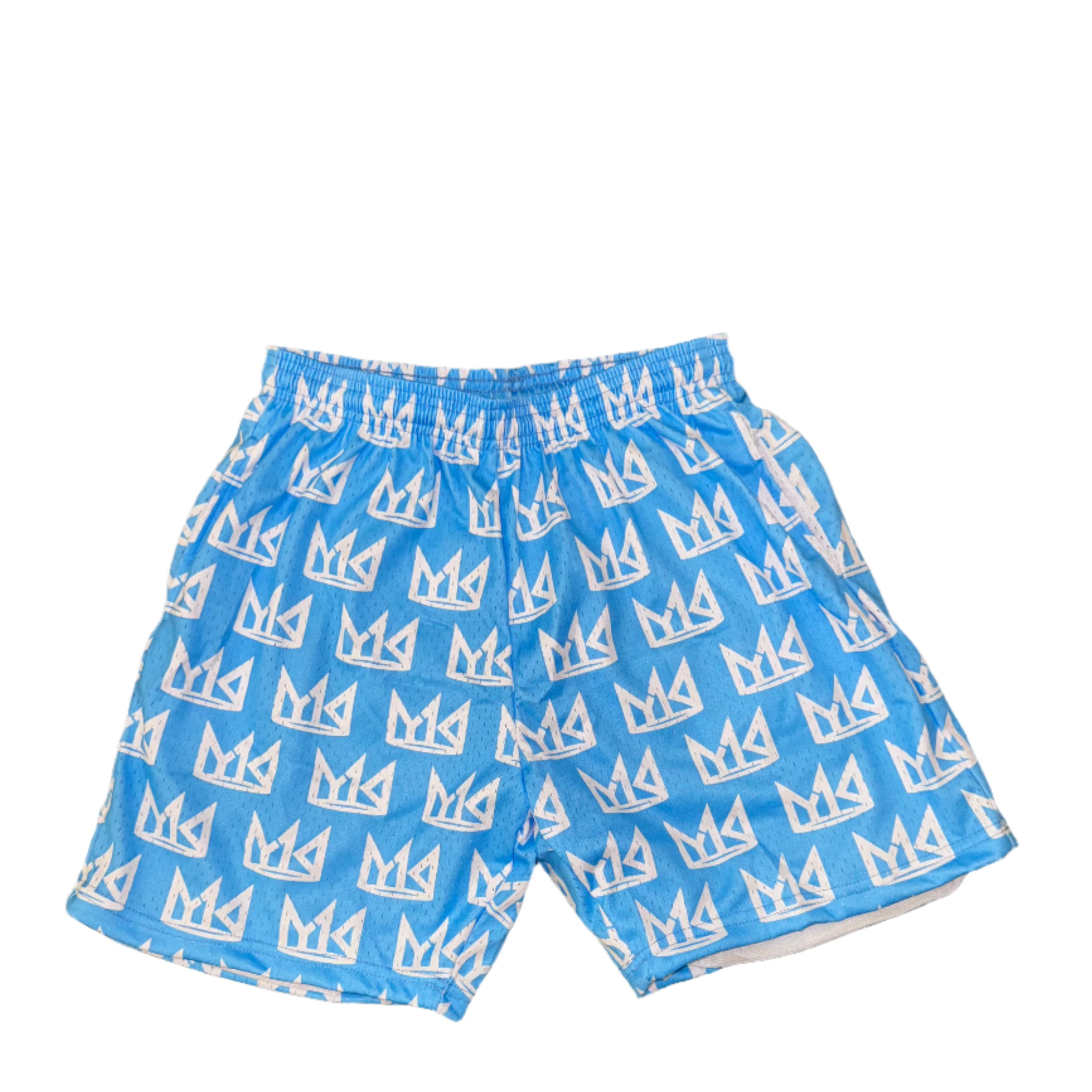 Signature Crown Mesh Basketball Shorts Baby Blue