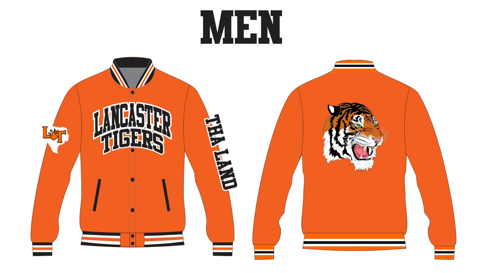 LANCASTER YK1K SATIN VARSITY JACKET ORANGE PRE-ORDER