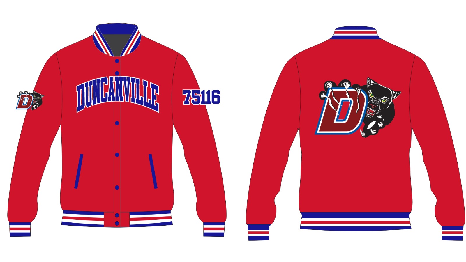 DUNCANVILLE YK1K SATIN VARSITY JACKET RED PRE-ORDER