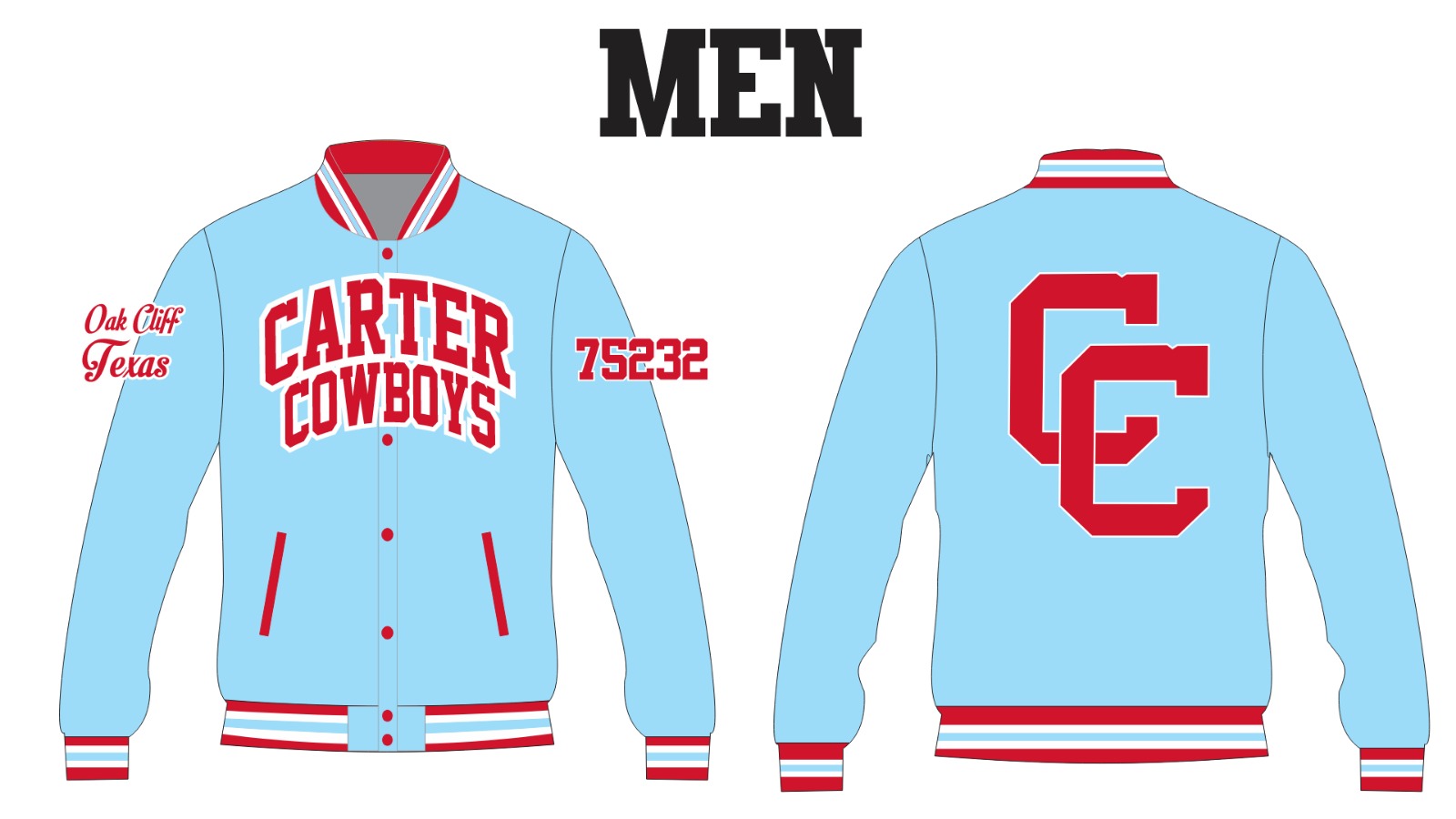 CARTER  YK1K SATIN VARSITY JACKET BABY BLUE PRE-ORDER