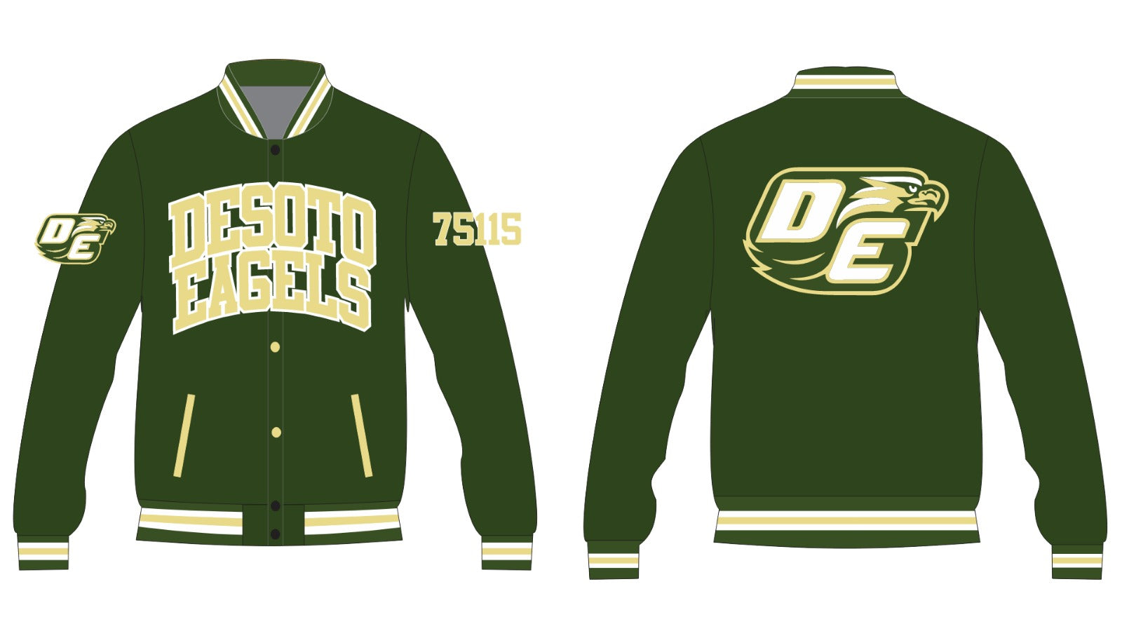 DESOTO YK1K SATIN VARSITY JACKET GREEN