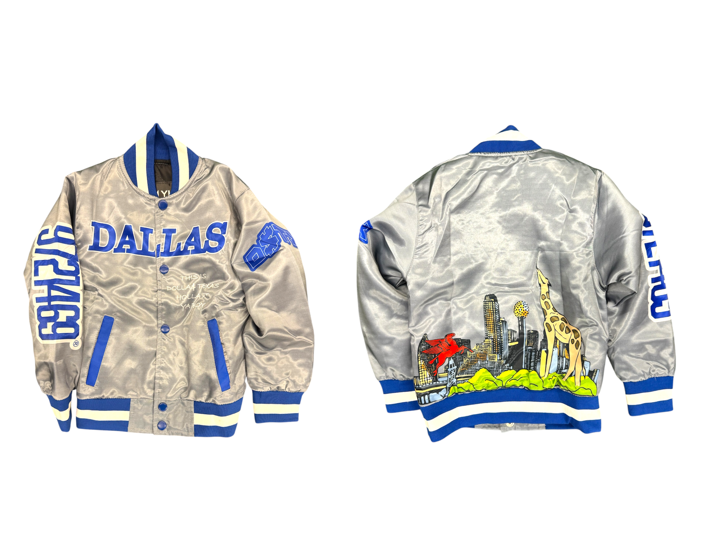 THIS IS DALLAS VARSITY JACKET Grey Children